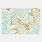 Türkis und goldfarbener Marmor Geschenkpapier Set (Vorderseite 2)