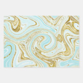 Türkis und goldfarbener Marmor Geschenkpapier Set (Vorderseite)