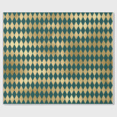 Türkis- und Goldfolie Diamant Muster Geschenkpapier (Flach)