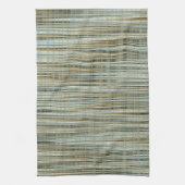 Türkis und goldgestreiftes Muster Geschirrtuch (Vertikal)