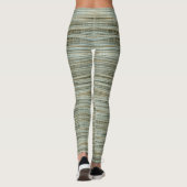 Türkis und goldgestreiftes Muster Leggings (Rückseite)
