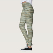 Türkis und goldgestreiftes Muster Leggings (Links)