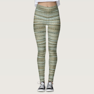 Türkis und goldgestreiftes Muster Leggings