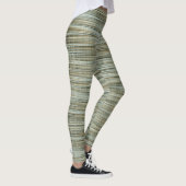 Türkis und goldgestreiftes Muster Leggings (Rechts)