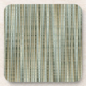 Türkis und goldgestreiftes Patternapfelkissen Getränkeuntersetzer (Vorderseite)