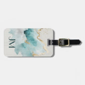 Türkis- und Goldmarmor Gepäckanhänger (Vorderseite horizontal)