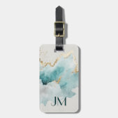 Türkis- und Goldmarmor Gepäckanhänger (Vorderseite vertikal)
