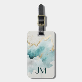 Türkis- und Goldmarmor Gepäckanhänger