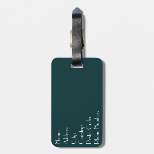 Türkis- und Goldmarmor Gepäckanhänger (Rückseite vertikal)