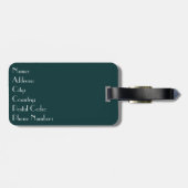 Türkis- und Goldmarmor Gepäckanhänger (Rückseite horizontal)