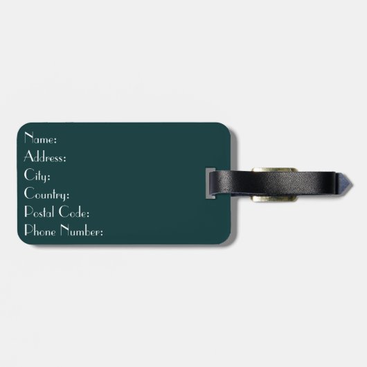 Türkis- und Goldmarmor Gepäckanhänger (Rückseite horizontal)