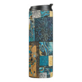 Türkis-und Goldmosaik-Fliesen Thermosbecher (Nach links gedreht)