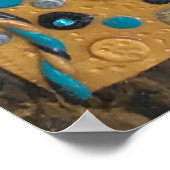 Türkis- und Goldmosaikfliesen Poster (Ecke)