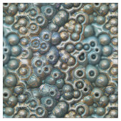 Türkis- und Goldmuster Stoff (Nahaufnahme)