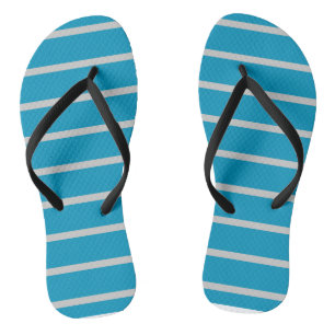 Türkis und Grau Streifen Badesandalen