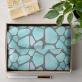 Türkis und Graue Giraffe Print Decoupage Seidenpapier (Geschenk)