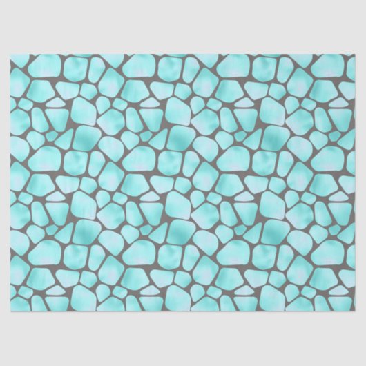 Türkis und Graue Giraffe Print Decoupage Seidenpapier (Vorderseite)