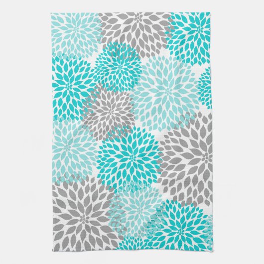 Türkis und graue Küche Teetuch Geschirrtuch (Vertikal)