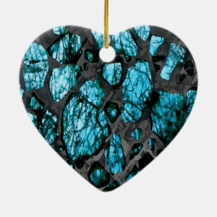 Türkis und Graugalaktisch Keramik Ornament