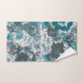Türkis und graumarmoriertes Abstraktes Kissen Badhandtuch Set (Handtuch)