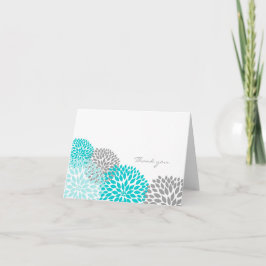 Türkis und Gray Dahlia Blossom Vielen Dank für Ihr Dankeskarte