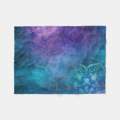 Türkis und Grün Elegante Lotus Blume Fleecedecke (Vorderseite (Horizontal))