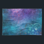 Türkis und Grün Elegante Lotus Blume Geschirrtuch<br><div class="desc">Türkis,  Aqua Blue und Green Elegant Lotus Blume Foil Muster. Dieses Blumenmuster symbolisiert den spirituellen Buddhismus.</div>