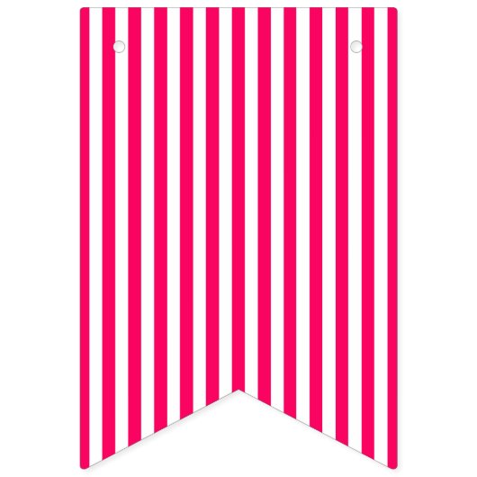 Türkis und heiß rosa Streifen Glücklich zum Geburt Wimpelkette (Erste Fahne)