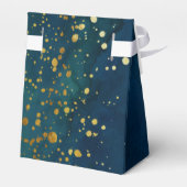 Türkis und Imitate Gold Glitzer Geschenkschachtel (Rückseite)