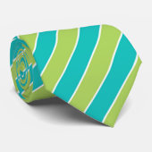 Türkis und Kalkgrün diagonale Streifen Krawatte (Gerollt)