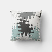 Türkis und Korallen Einzigartiges Muster Kissen (Vorderseite)