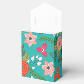 Türkis und Korallenblumen Geschenkschachtel (Geöffnet)