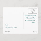 Türkis- und Korallenpostkarten zur Anpassung Postkarte (Rückseite)