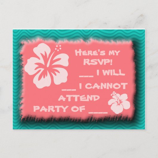 Türkis- und Korallenpostkarten zur Anpassung Postkarte (Vorderseite)