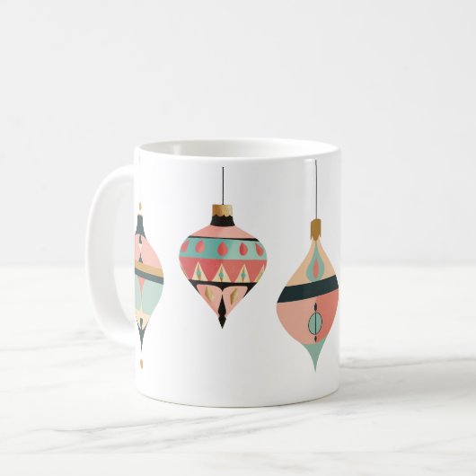 Türkis und Korallenretro aus dem Mittelalter Kaffeetasse (Vorderseite Links)