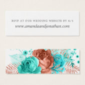 Türkis- und Korallenwasser-Blumenhochzeit RSVP (Vorne & Hinten)
