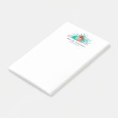 Türkis und Korallenwasser Post-it Klebezettel (angewinkelt)