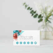 Türkis und Korallenwasser Treuekarte (Stehend Vorderseite)