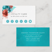 Türkis und Korallenwasser Treuekarte (Vorne/Hinten)