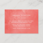 Türkis und Korallenwasser Visitenkarte (Rückseite)