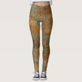 Türkis und Kupfer Leggings (Vorderseite)