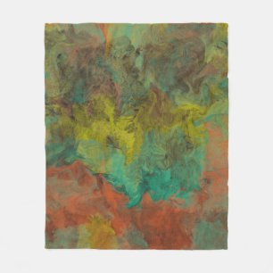 Türkis und Kupfer mit goldenen Akzenten Fleecedecke