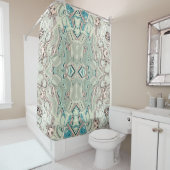 Türkis- und Kupfermischungen Duschvorhang (Beispiel)