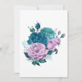 Türkis und Lavendel Probe Abendessen Einladung (Rückseite)