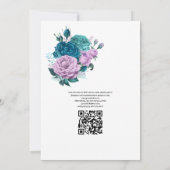 Türkis und Lavendel QR-Code Hochzeit Einladung (Rückseite)