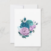 Türkis und Lavender Floral Wedding RSVP Karte (Rückseite)