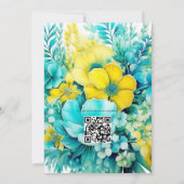 Türkis und Lemon Floral Wedding Einladung (Rückseite)