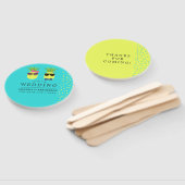 Türkis und Lemon Summer Beach Wedding Gefallen Fächer (Non-assembled)