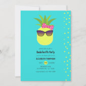 Türkis und Lemon Tropical Summer Bachelorette Einladung (Vorderseite)