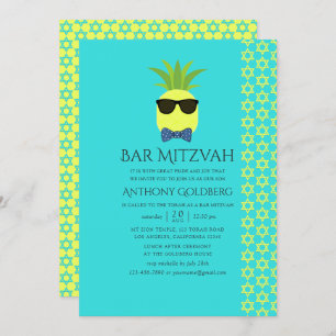 Türkis und Lemon Tropical Summer Bar Mitzvah Einladung